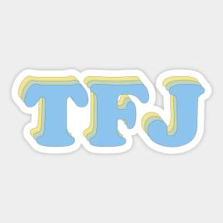 Blue and Yellow T F J Sticker